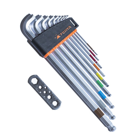 FUJIYA_加長球型12角板手組 -附加力握柄_9支組(LB311-C9S)