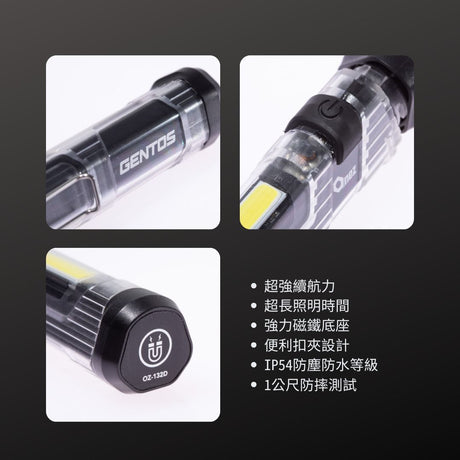 GENTOS_Onez 輕便工作燈- 140流明 IP54(OZ-132D)_特色