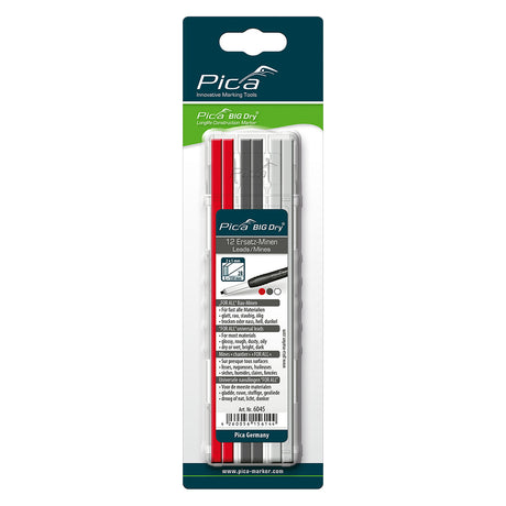 PICA_6060超粗工程筆 筆芯_黑紅白(12入)-吊卡包裝(6045/SB)